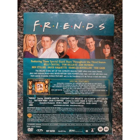 FRIENDS The Complete Third Season (DVD, New) Friends: Season 3 - Picture 2 of 2